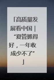 高质量发展看中国｜“夏管抓得好，一年收成少不了”